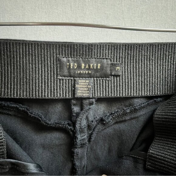 Ted Baker London classic black flat front cotton trousers Sz 31 - Picture 7 of 13